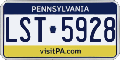 PA license plate LST5928