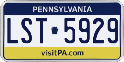 PA license plate LST5929