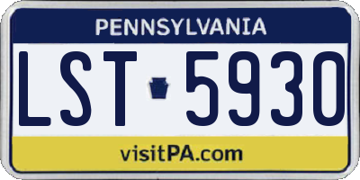 PA license plate LST5930