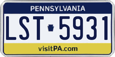 PA license plate LST5931