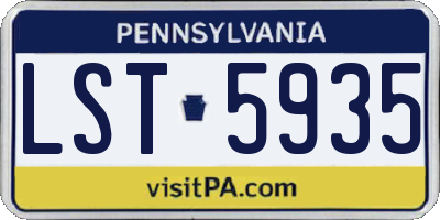 PA license plate LST5935