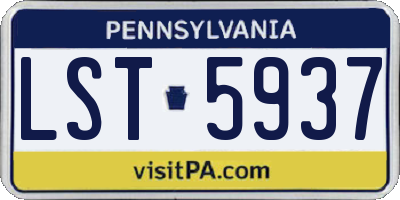 PA license plate LST5937