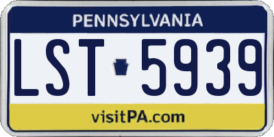 PA license plate LST5939