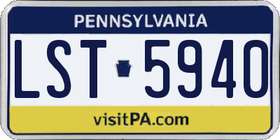 PA license plate LST5940