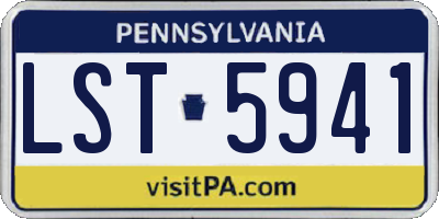 PA license plate LST5941