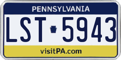 PA license plate LST5943