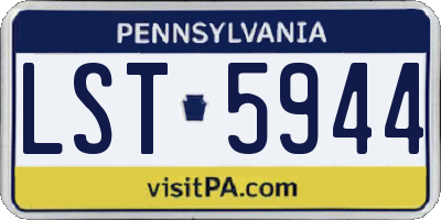 PA license plate LST5944