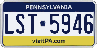 PA license plate LST5946