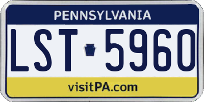 PA license plate LST5960
