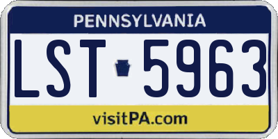 PA license plate LST5963