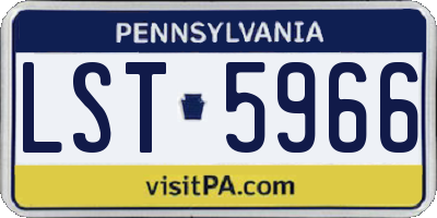 PA license plate LST5966