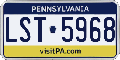 PA license plate LST5968