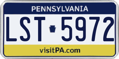 PA license plate LST5972