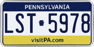 PA license plate LST5978
