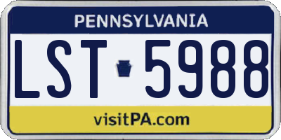 PA license plate LST5988