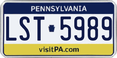 PA license plate LST5989
