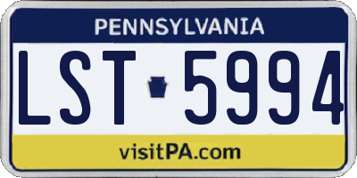 PA license plate LST5994
