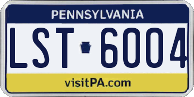 PA license plate LST6004
