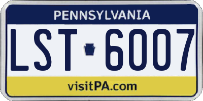 PA license plate LST6007