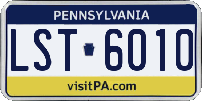 PA license plate LST6010