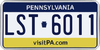 PA license plate LST6011