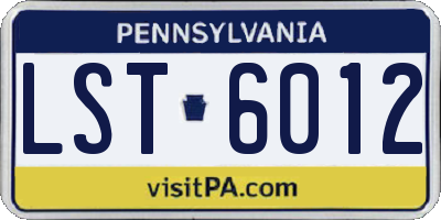 PA license plate LST6012