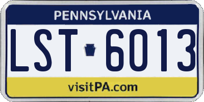 PA license plate LST6013