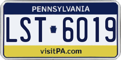PA license plate LST6019