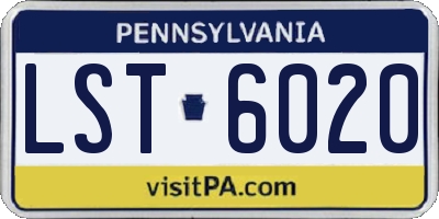 PA license plate LST6020