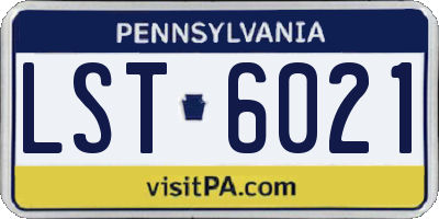 PA license plate LST6021