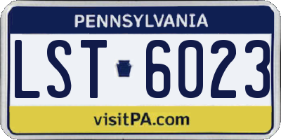 PA license plate LST6023