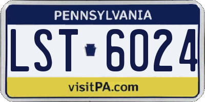 PA license plate LST6024