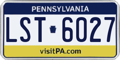 PA license plate LST6027