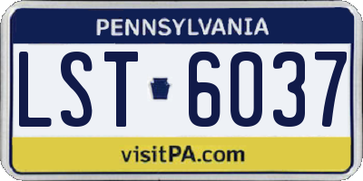 PA license plate LST6037