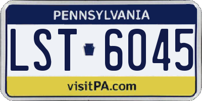PA license plate LST6045
