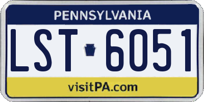 PA license plate LST6051