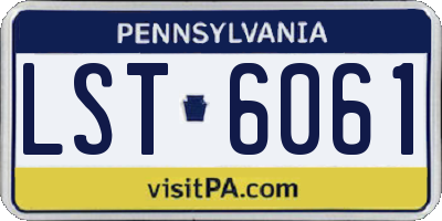 PA license plate LST6061