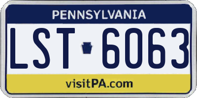 PA license plate LST6063