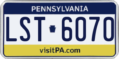 PA license plate LST6070