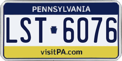 PA license plate LST6076