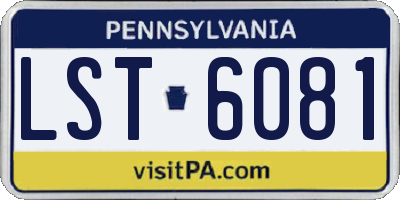 PA license plate LST6081