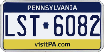 PA license plate LST6082