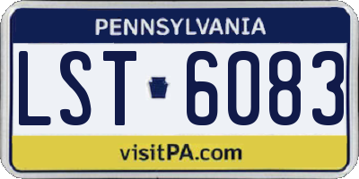 PA license plate LST6083
