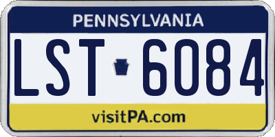 PA license plate LST6084
