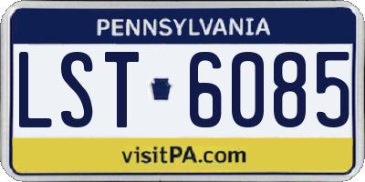 PA license plate LST6085