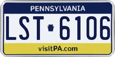 PA license plate LST6106