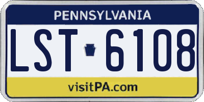 PA license plate LST6108