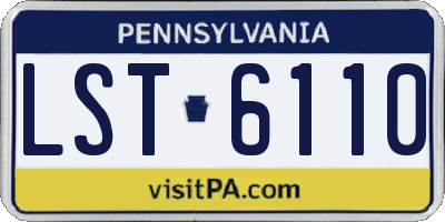 PA license plate LST6110