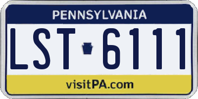PA license plate LST6111