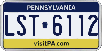 PA license plate LST6112